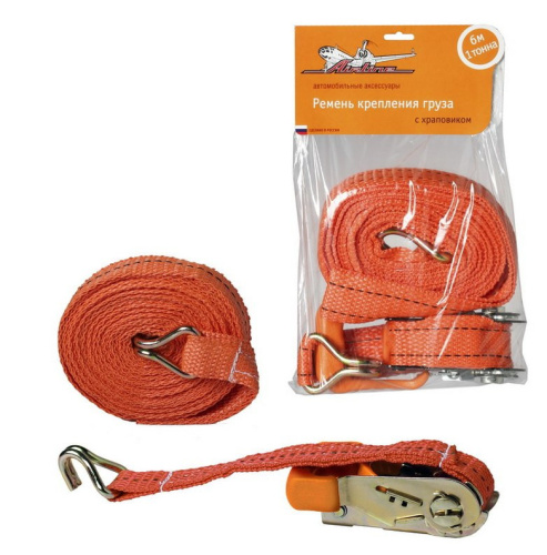 Ремень крепления груза с храповиком 3,5 см,6 м,1т.